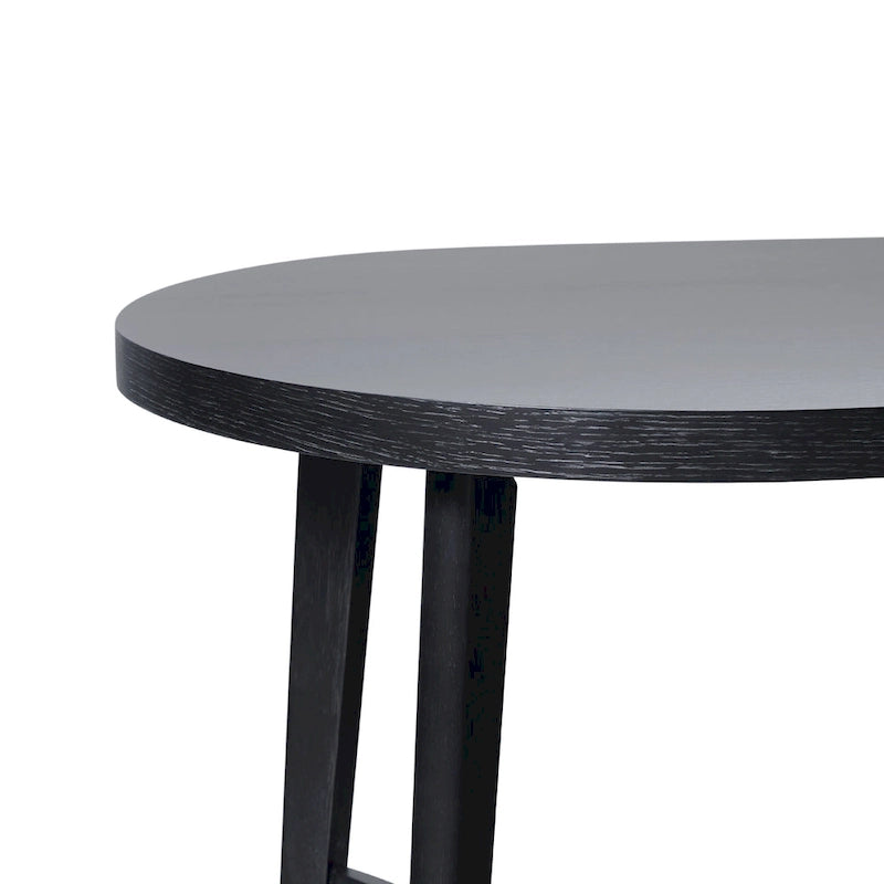 Table de salle à manger ovale Middlebrook moderne et rustique en chêne massif de 70 pouces