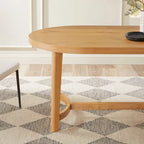 Table de salle à manger ovale Middlebrook moderne et rustique en chêne massif de 70 pouces