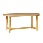 Table de salle à manger ovale Middlebrook moderne et rustique en chêne massif de 70 pouces