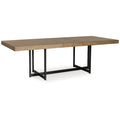 Myka Dining Table, Extension Leaf, Rectangular Brown Wood 80-98 Inch