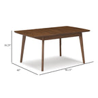 Table de salle à manger Myka, rallonge, rectangulaire, bois brun, 80-98 pouces