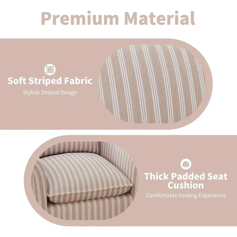 Fauteuil pivotant d'appoint, fauteuil de lecture pivotant en forme de tonneau avec coussin de dossier épais et rembourré