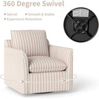Fauteuil pivotant d'appoint, fauteuil de lecture pivotant en forme de tonneau avec coussin de dossier épais et rembourré