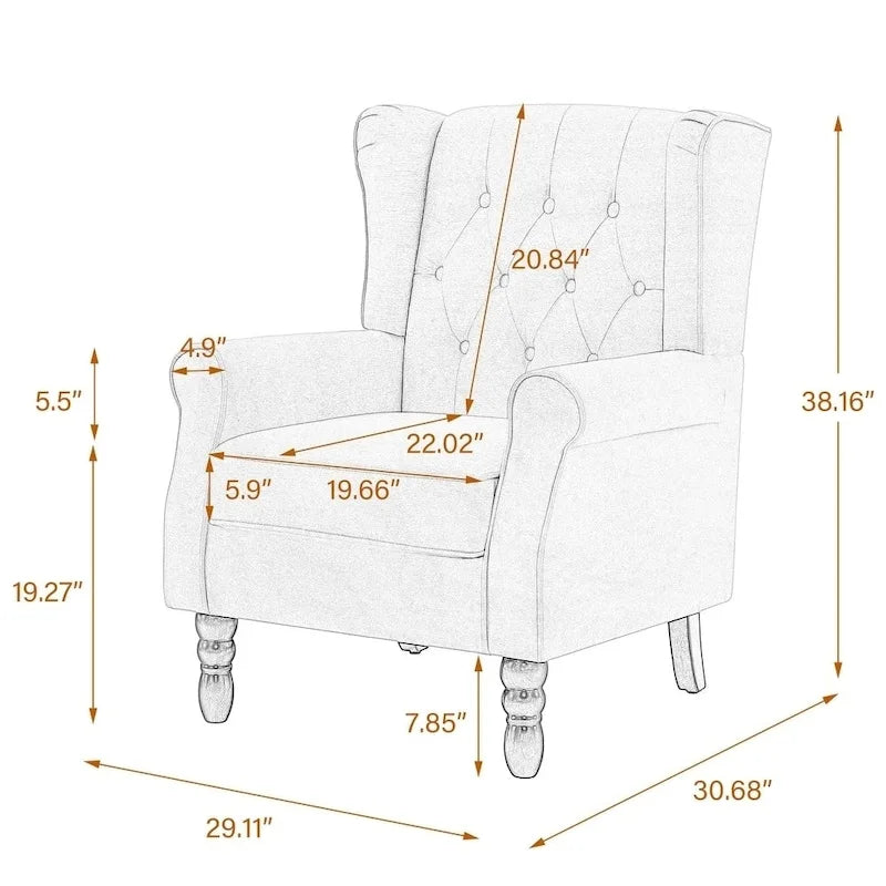 Ensemble de 2 fauteuils club capitonnés à oreilles