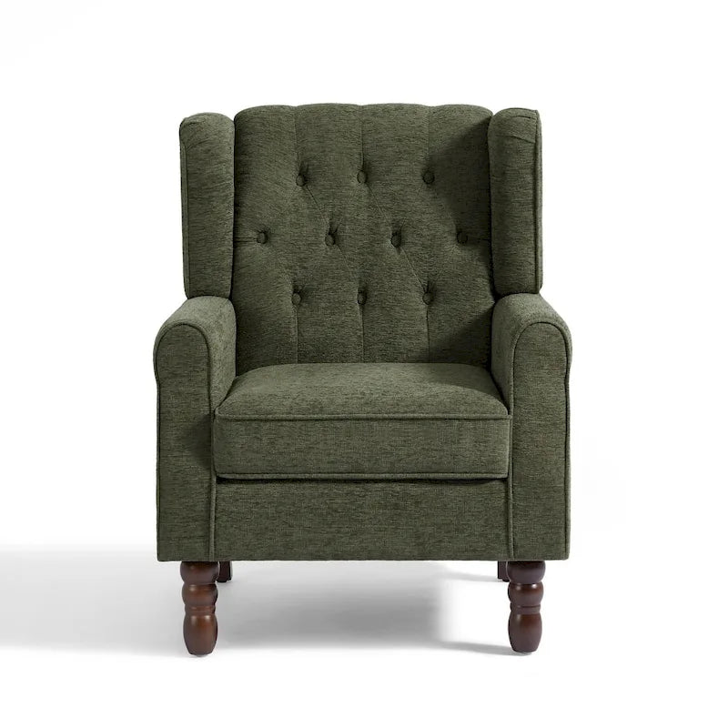 Ensemble de 2 fauteuils club capitonnés à oreilles