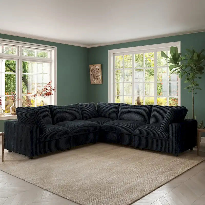 Canapé d'angle Cloud Corner, canapé modulable rembourré en peluche douce, canapé de salon garni de duvet