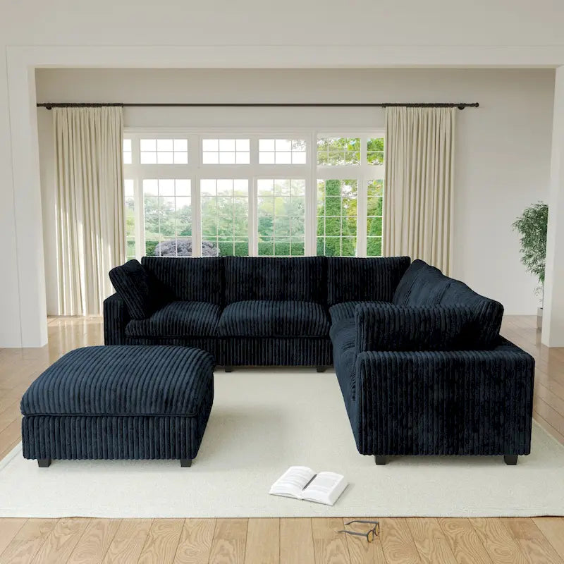 Canapé d'angle Cloud Corner, canapé modulable rembourré en peluche douce, canapé de salon garni de duvet