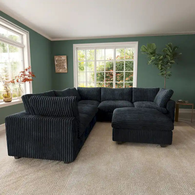 Canapé d'angle Cloud Corner, canapé modulable rembourré en peluche douce, canapé de salon garni de duvet