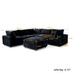 Canapé d'angle Cloud Corner, canapé modulable rembourré en peluche douce, canapé de salon garni de duvet