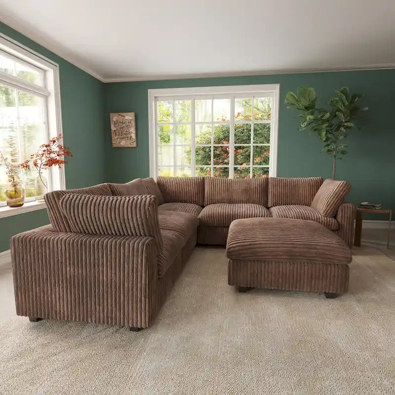 Canapé d'angle Cloud Corner, canapé modulable rembourré en peluche douce, canapé de salon garni de duvet