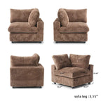 Canapé d'angle Cloud Corner, canapé modulable rembourré en peluche douce, canapé de salon garni de duvet