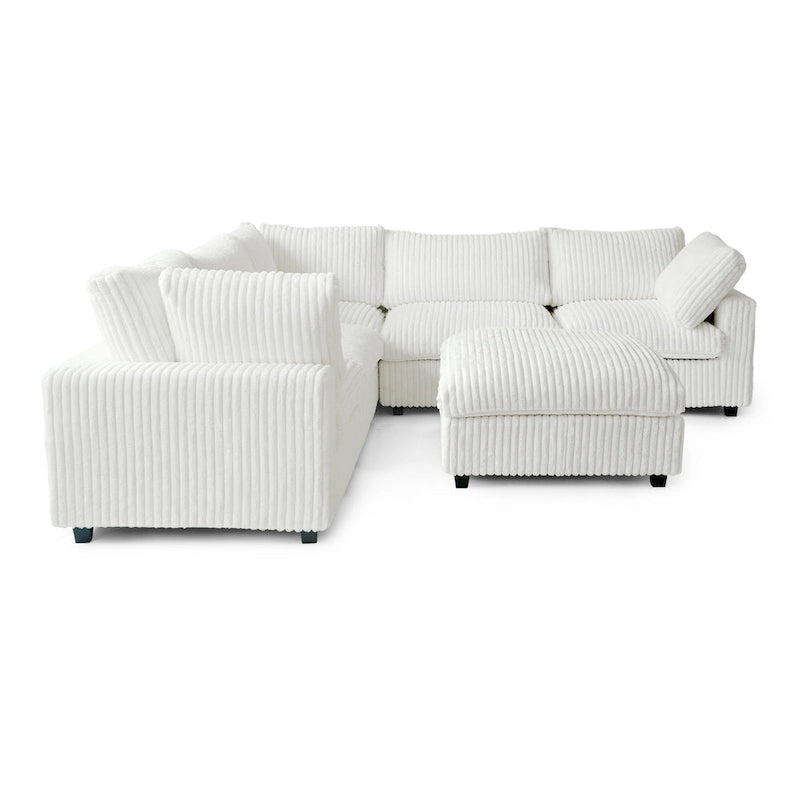 Canapé d'angle Cloud Corner, canapé modulable rembourré en peluche douce, canapé de salon garni de duvet