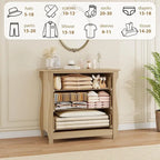 Commode naturelle à 3 tiroirs pour salon, chambre, entrée