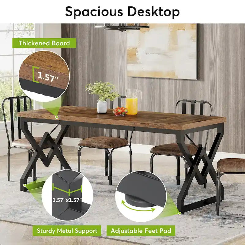 Bureau de direction de 160 cm avec structure en métal, bureau d'ordinateur moderne pour bureau à domicile