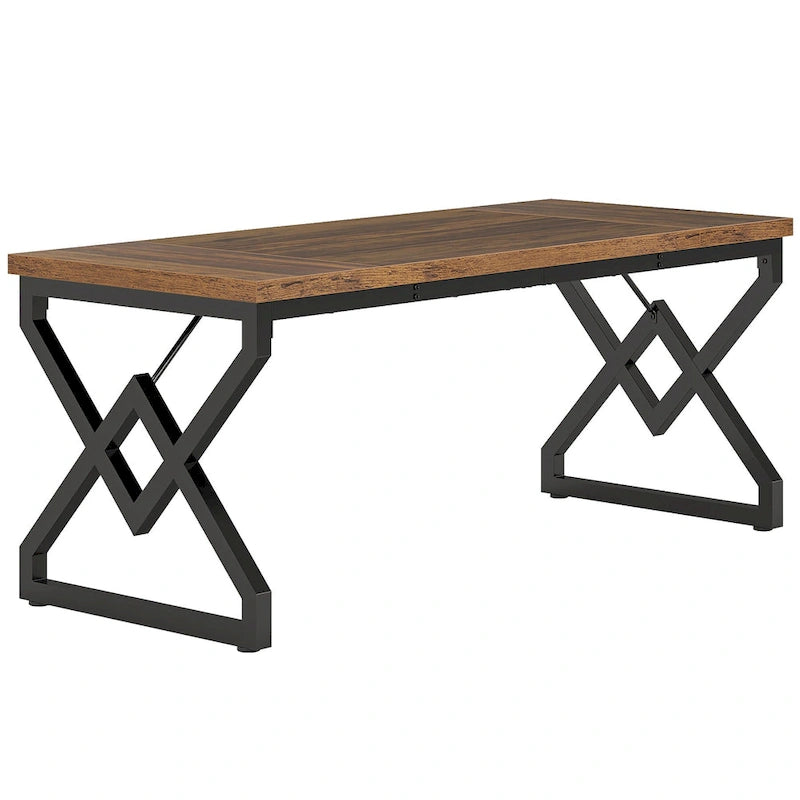 Bureau de direction de 160 cm avec structure en métal, bureau d'ordinateur moderne pour bureau à domicile