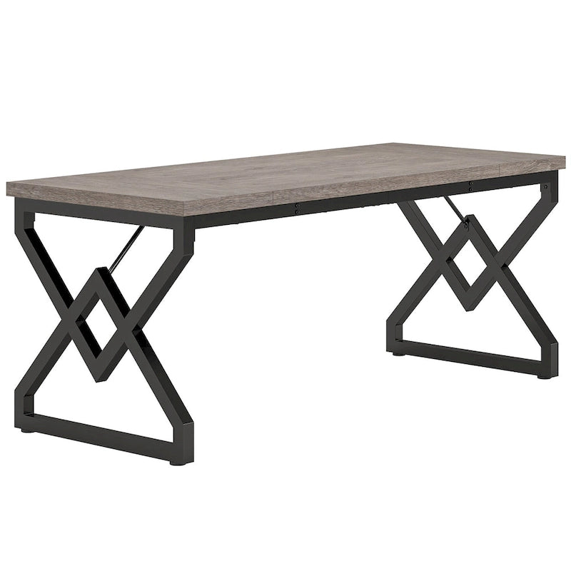 Bureau de direction de 160 cm avec structure en métal, bureau d'ordinateur moderne pour bureau à domicile