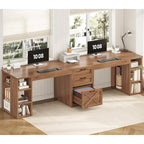 Bureau d'ordinateur 96,5 cm, 3 tiroirs, 8 étagères ouvertes, idéal pour le télétravail