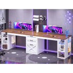 Bureau d'ordinateur 96,5 cm, 3 tiroirs, 8 étagères ouvertes, idéal pour le télétravail