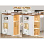 Bureau d'ordinateur 96,5 cm, 3 tiroirs, 8 étagères ouvertes, idéal pour le télétravail