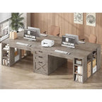 Bureau d'ordinateur 96,5 cm, 3 tiroirs, 8 étagères ouvertes, idéal pour le télétravail