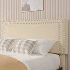 Cadres de lit coffre rembourrés VECELO avec 4 tiroirs de rangement, cadre de lit plateforme avec tête de lit réglable en velours à rivets.