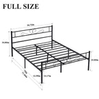 Cadre de lit plateforme moderne avec tête de lit haut de gamme à volutes élégantes - Dimensions : Simple/Double/Queen