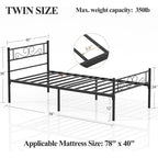 Cadre de lit plateforme moderne avec tête de lit haut de gamme à volutes élégantes - Dimensions : Simple/Double/Queen