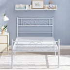 Cadre de lit plateforme moderne avec tête de lit haut de gamme à volutes élégantes - Dimensions : Simple/Double/Queen