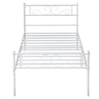 Cadre de lit plateforme moderne avec tête de lit haut de gamme à volutes élégantes - Dimensions : Simple/Double/Queen