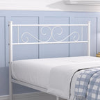 Cadre de lit plateforme moderne avec tête de lit haut de gamme à volutes élégantes - Dimensions : Simple/Double/Queen