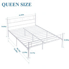 Cadre de lit plateforme moderne avec tête de lit haut de gamme à volutes élégantes - Dimensions : Simple/Double/Queen