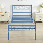 Cadre de lit plateforme moderne avec tête de lit haut de gamme à volutes élégantes - Dimensions : Simple/Double/Queen