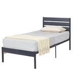 Cadre de lit industriel en bois VECELO avec tête de lit, lits simples/lits doubles/lits queen