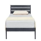 Cadre de lit industriel en bois VECELO avec tête de lit, lits simples/lits doubles/lits queen