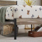 Cadre de lit industriel en bois VECELO avec tête de lit, lits simples/lits doubles/lits queen