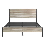 Cadre de lit industriel en bois VECELO avec tête de lit, lits simples/lits doubles/lits queen