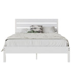 Cadre de lit industriel en bois VECELO avec tête de lit, lits simples/lits doubles/lits queen