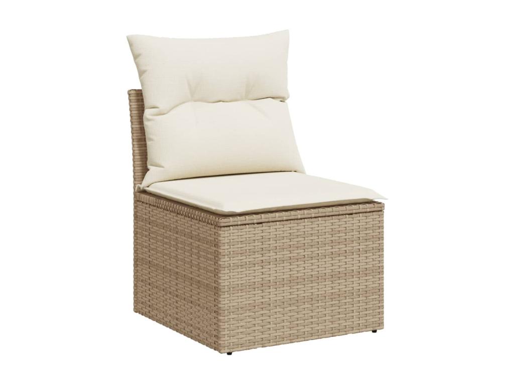Ensemble de mobilier de jardin en résine tressée beige - dlz1766580566907