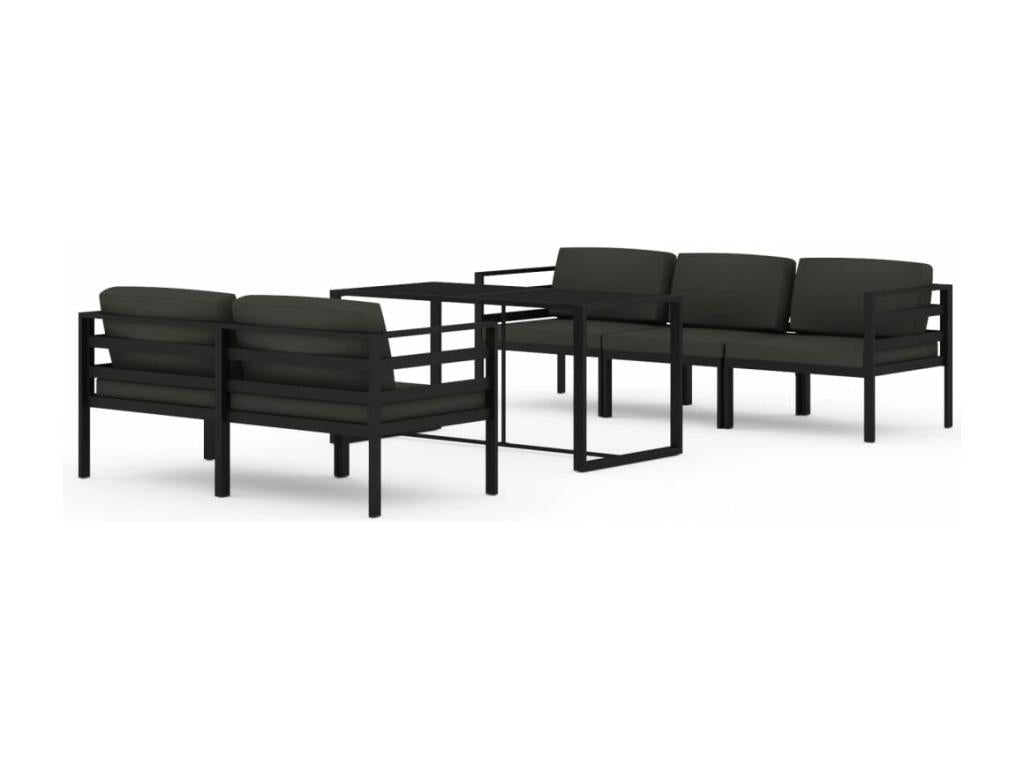 Ensemble de mobilier d'extérieur anthracite
