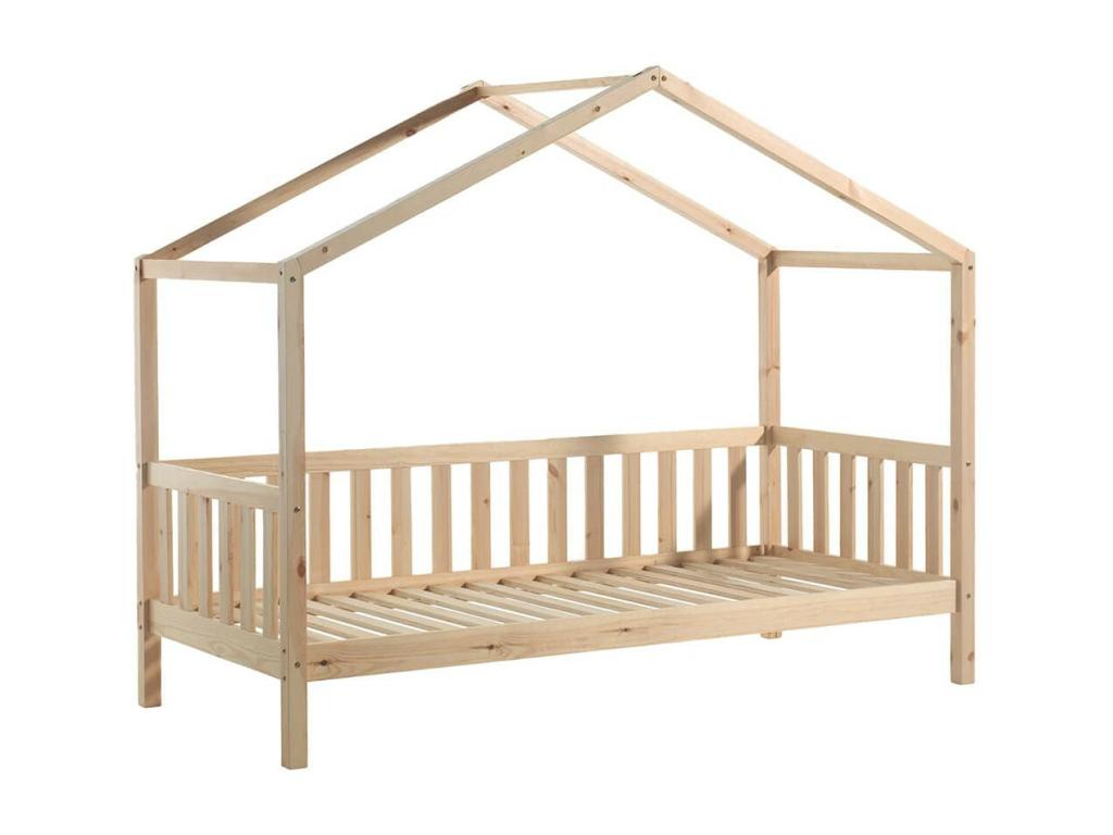 Lit en pin naturel, 90 x 200 cm