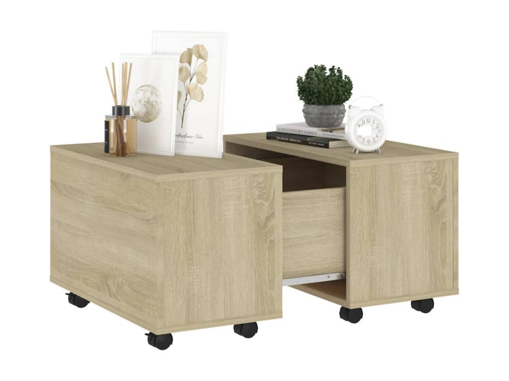 Table basse en chêne brun, 60 x 60 x 38 cm