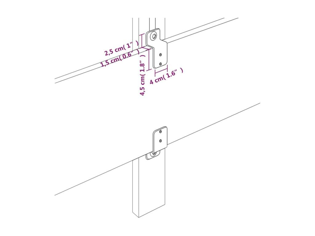 Lit en similicuir blanc, 183 x 23 x 118 cm