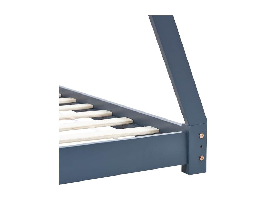 Cadre de lit en pin gris, 70 x 140 cm