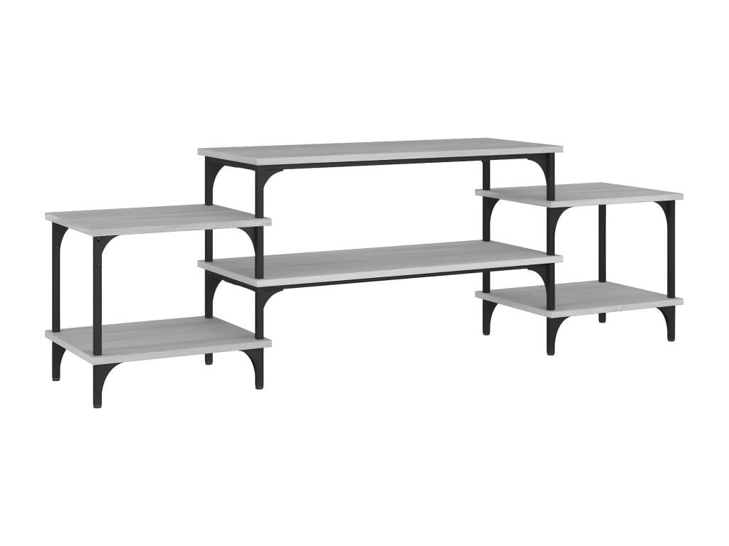 Meuble TV en bois d'ingénierie gris, 157 x 35 x 52 cm