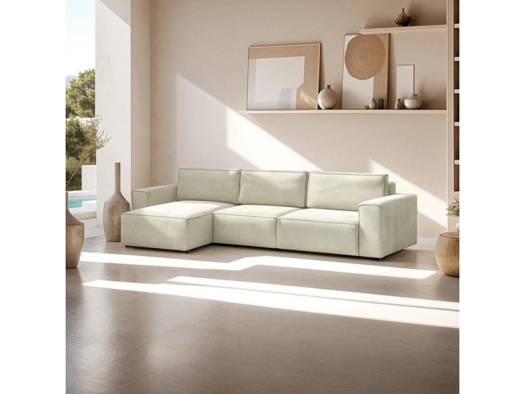 Canapé en velours beige