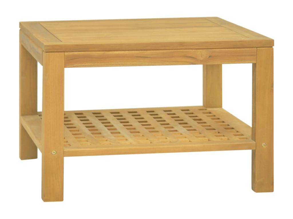 Table basse en bois massif marron, 60 x 60 x 40 cm