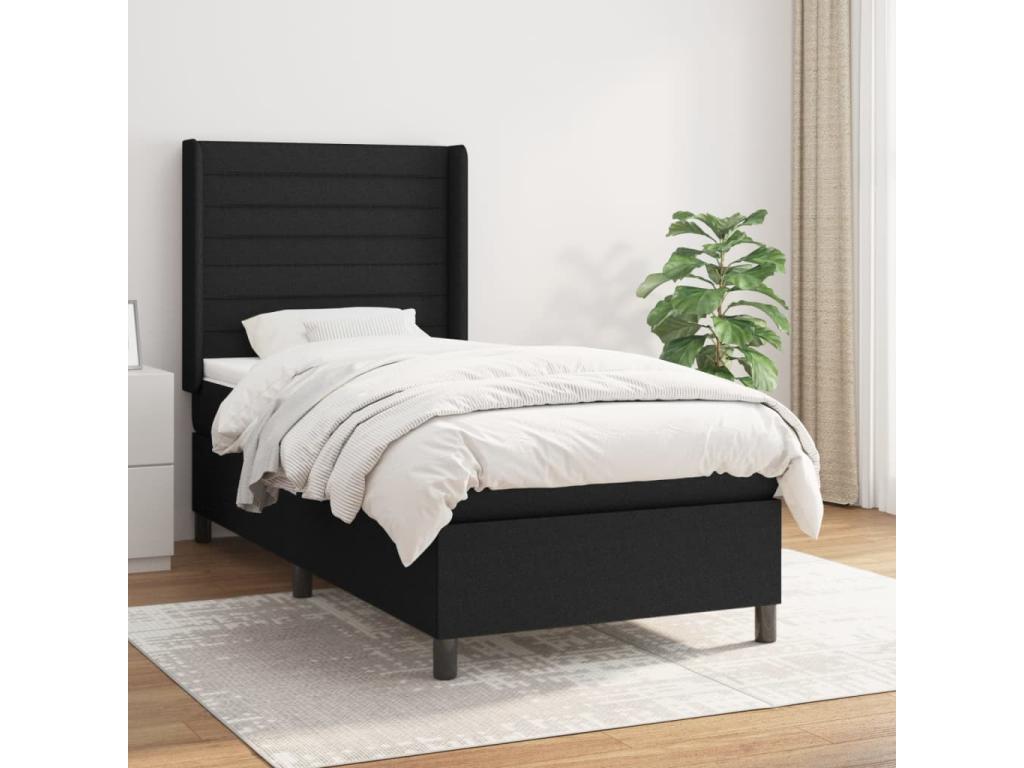 Matelas en tissu noir, 90 x 190 cm - dlz1766580937701