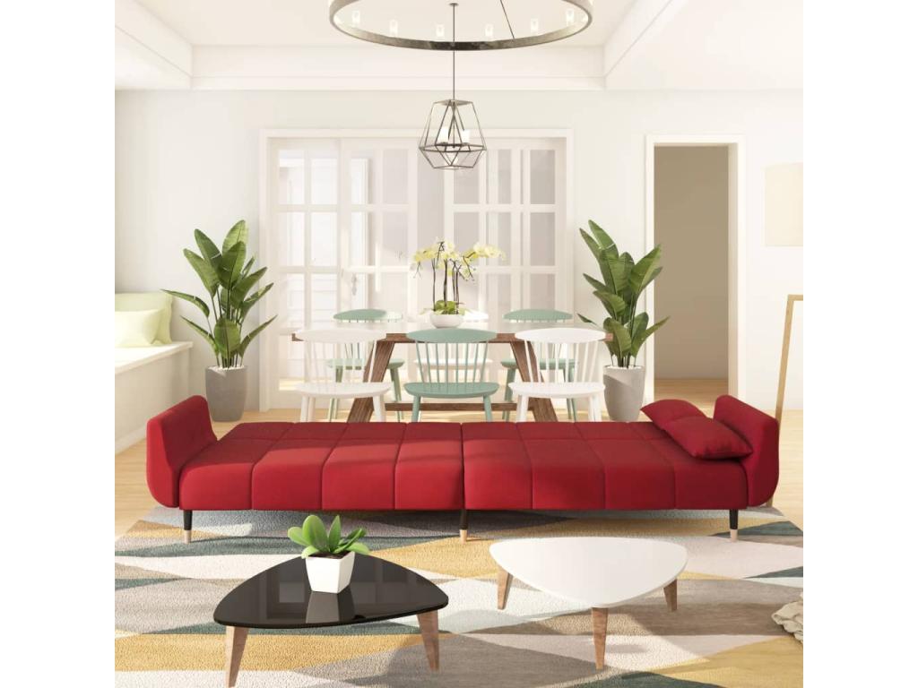 Lit en velours rouge