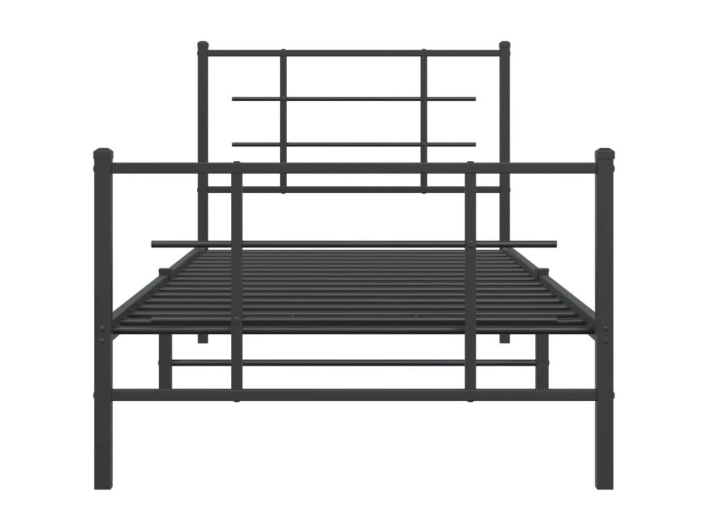 Cadre de lit en métal noir, 90 x 190 cm