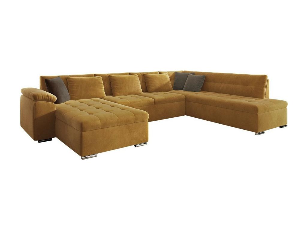 Canapé jaune, 348 x 205 x 76 cm